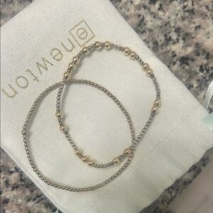 Newton Gold and Silver Beaded Bracelet Duo